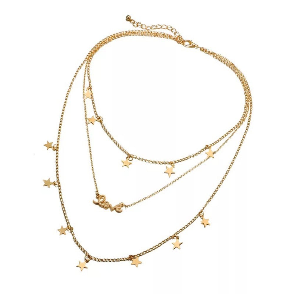‼️3/$30 LOVE Boho Multilayer Star Gold Necklace - Picture 4 of 6